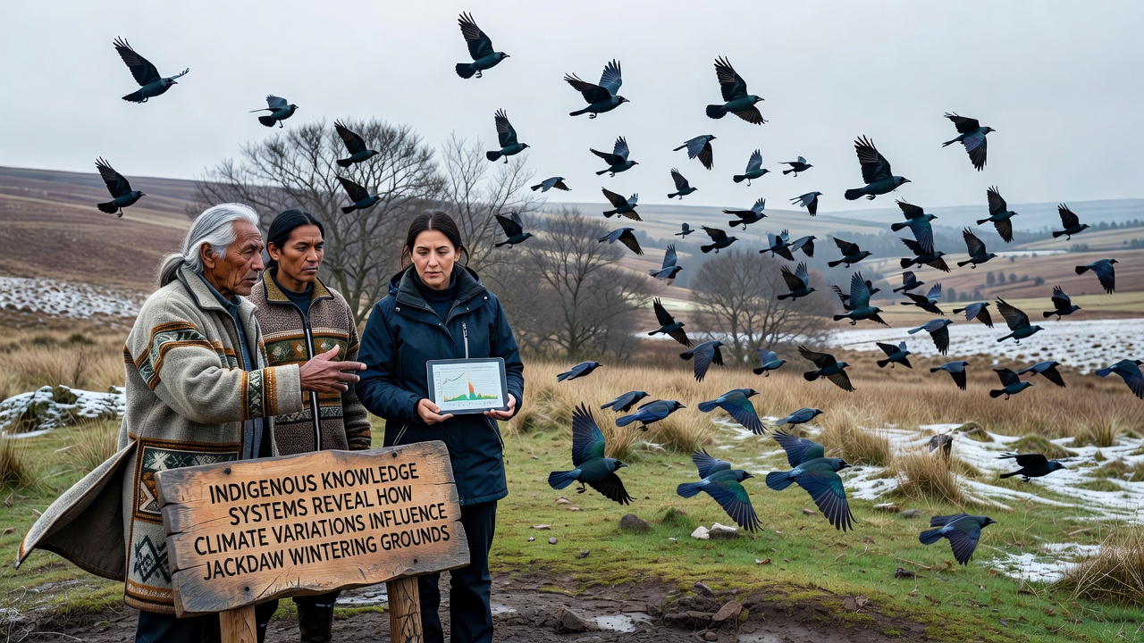 Flock of jackdaws adapting to milder conditions near traditional winter sites